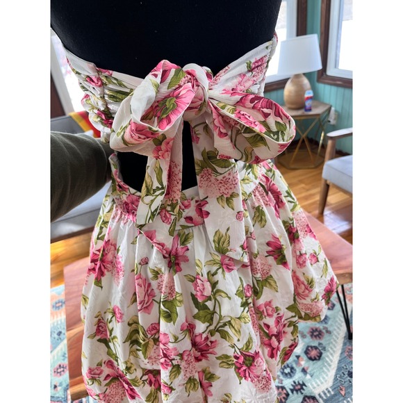 Hello Molly Upon A Cloud Strapless Mini Dress Floral Pink White XL NWT HM8072-1 - Picture 7 of 9